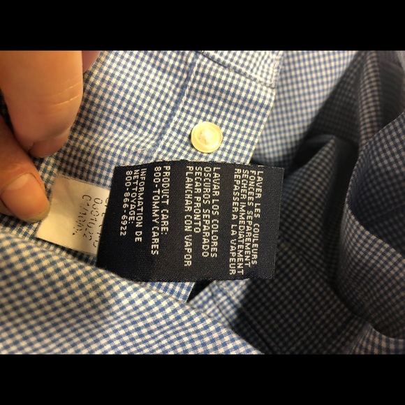 Tommy Hilfiger Short Sleeve Button Down Shirt light blue small check Men’s M - Picture 6 of 8